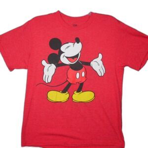 Disney Mickey Mouse Girls Lg Red T Shirt "MARY" Name in Red Letters On The Back